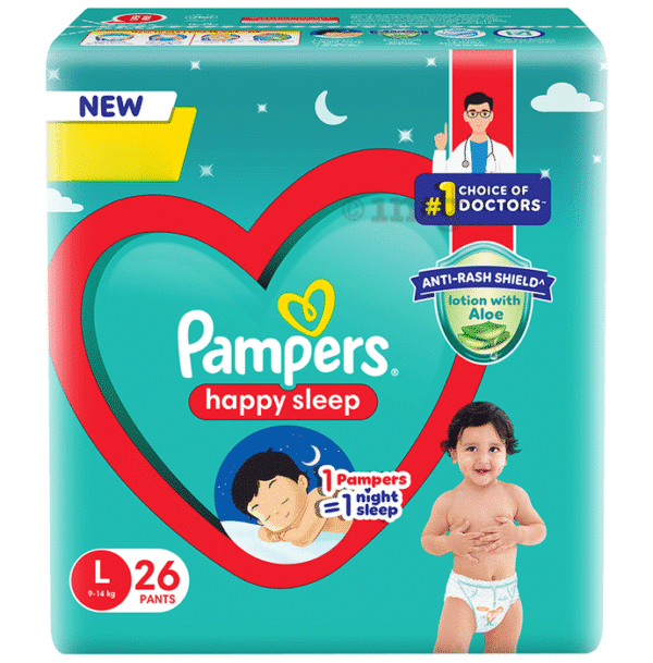 Pampers Diapers Happy Sleep Large Size 26 Nappies For Baby