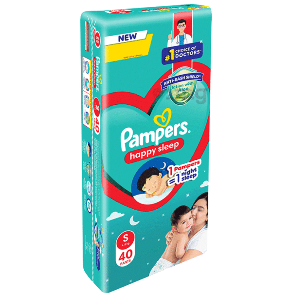 Pampers Diapers Happy Sleep Small Size 40 Nappies For Baby